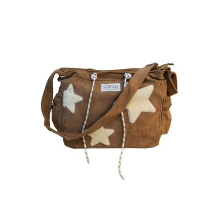 Star Studded Corduroy Shoulder Bag